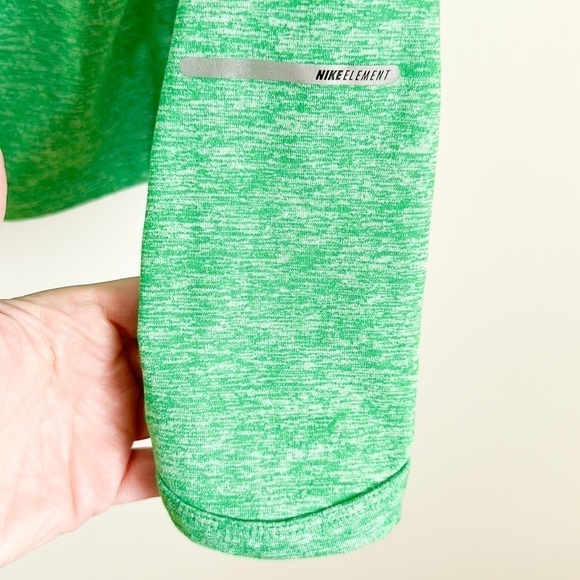 Nike Running Kelly Green Space dye Dri Fit Long Sleeve Half Zip Athletic Top Sm - Picture 6 of 10